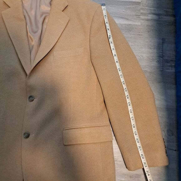 Joseph & Feiss Mens Blazer 41R Camel Hair 2 Button Tan Jacket Sport Coat - Picture 12 of 15